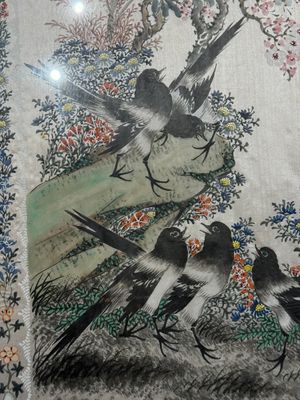 Four Chinese school paintings, ink and colour on paper and silk, one signed Yutianshi 雨田氏 and dated 1919 — foto 21