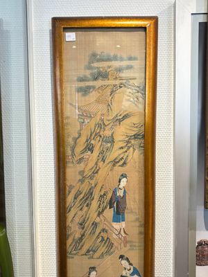 Four Chinese school paintings: ‘Zhou Dunyi 周敦頤’, ‘Magu’, and ‘Ladies in a Garden’, ink and colour on silk, 19/20th C. — photo 1