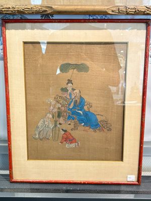 Four Chinese school paintings: ‘Zhou Dunyi 周敦頤’, ‘Magu’, and ‘Ladies in a Garden’, ink and colour on silk, 19/20th C. — photo 12