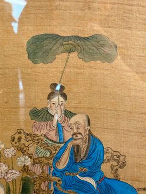 Four Chinese school paintings: ‘Zhou Dunyi 周敦頤’, ‘Magu’, and ‘Ladies in a Garden’, ink and colour on silk, 19/20th C. — photo 13