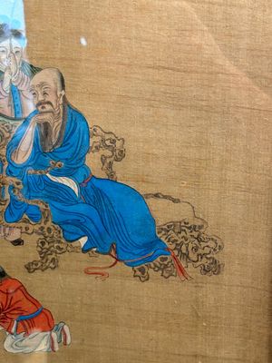 Four Chinese school paintings: ‘Zhou Dunyi 周敦頤’, ‘Magu’, and ‘Ladies in a Garden’, ink and colour on silk, 19/20th C. — photo 14