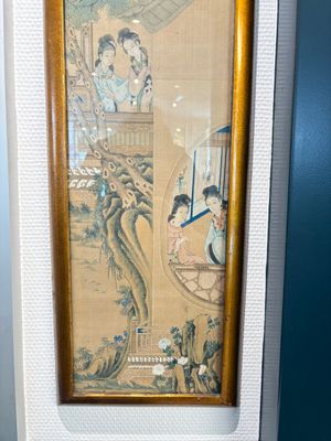 Four Chinese school paintings: ‘Zhou Dunyi 周敦頤’, ‘Magu’, and ‘Ladies in a Garden’, ink and colour on silk, 19/20th C. — photo 20