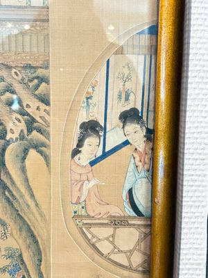 Four Chinese school paintings: ‘Zhou Dunyi 周敦頤’, ‘Magu’, and ‘Ladies in a Garden’, ink and colour on silk, 19/20th C. — photo 21