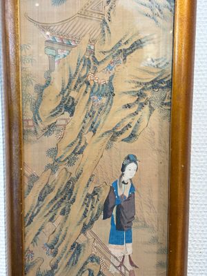 Four Chinese school paintings: ‘Zhou Dunyi 周敦頤’, ‘Magu’, and ‘Ladies in a Garden’, ink and colour on silk, 19/20th C. — photo 3