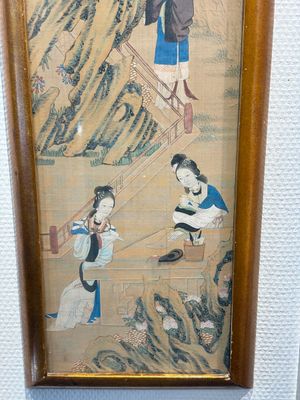 Four Chinese school paintings: ‘Zhou Dunyi 周敦頤’, ‘Magu’, and ‘Ladies in a Garden’, ink and colour on silk, 19/20th C. — photo 4