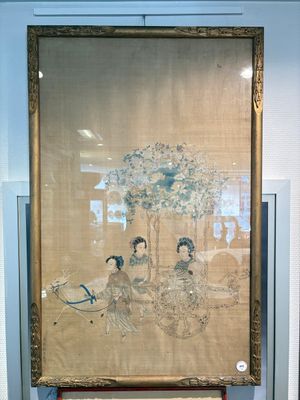 Four Chinese school paintings: ‘Zhou Dunyi 周敦頤’, ‘Magu’, and ‘Ladies in a Garden’, ink and colour on silk, 19/20th C. — photo 5