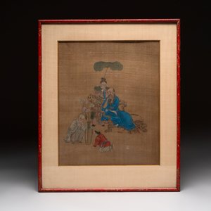Four Chinese school paintings: ‘Zhou Dunyi 周敦頤’, ‘Magu’, and ‘Ladies in a Garden’, ink and colour on silk, 19/20th C. — photo 2
