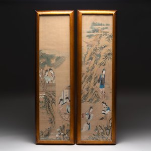 Four Chinese school paintings: ‘Zhou Dunyi 周敦頤’, ‘Magu’, and ‘Ladies in a Garden’, ink and colour on silk, 19/20th C. — photo 4
