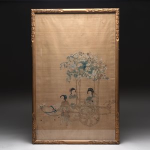 Four Chinese school paintings: ‘Zhou Dunyi 周敦頤’, ‘Magu’, and ‘Ladies in a Garden’, ink and colour on silk, 19/20th C. — photo 6