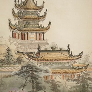 Four Chinese scroll paintings forming a large landscape, 20th C. — photo 3