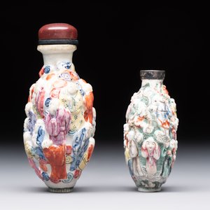 Four Chinese snuff bottles and three vases, 19th C. — photo 11