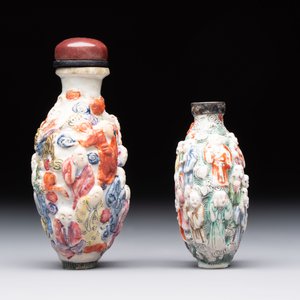 Four Chinese snuff bottles and three vases, 19th C. — photo 9