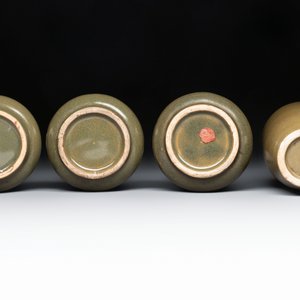 Four Chinese teadust-glazed vases and a brush washer, 19th C. — photo 5