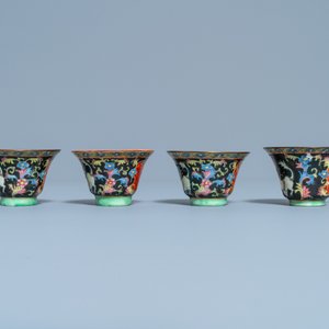 Four Chinese Thai market Bencharong cups, 19th C. — photo 5