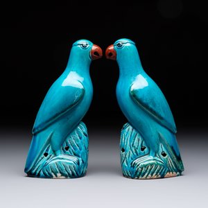 Four Chinese turquoise-glazed parrots, 19th C. — foto 2