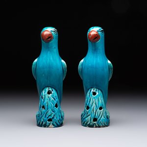 Four Chinese turquoise-glazed parrots, 19th C. — foto 3