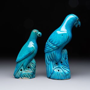 Four Chinese turquoise-glazed parrots, 19th C. — foto 8