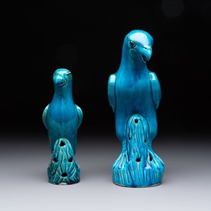 Four Chinese turquoise-glazed parrots, 19th C. — foto 9