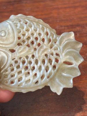 Four Chinese white, celadon and russet jade carvings, Qing — photo 12