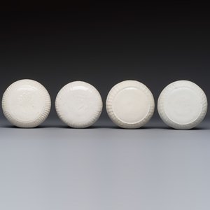 Four Chinese white-glazed boxes and covers with incised floral design from the Jepara shipwreck, Dehua or Anxi kiln, Song — photo 2