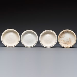 Four Chinese white-glazed boxes and covers with incised floral design from the Jepara shipwreck, Dehua or Anxi kiln, Song — photo 4