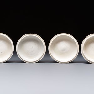 Four Chinese white-glazed boxes and covers with incised floral design from the Jepara shipwreck, Dehua or Anxi kiln, Song — foto 6
