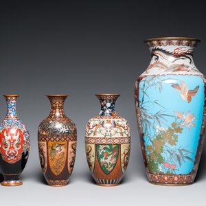 Four Japanese cloisonné vases, Meiji, 19/20th C. — 照片 2