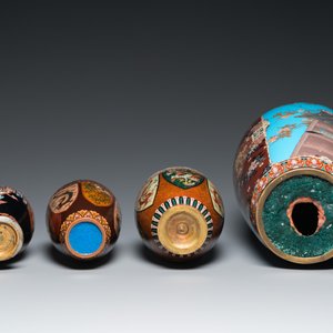 Four Japanese cloisonné vases, Meiji, 19/20th C. — 照片 7
