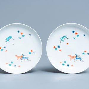 Four Japanese Kakiemon 'deer' plates, Edo, 17/18th C. — 照片 3