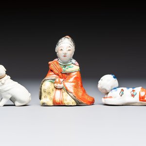 Four Japanese sculptures, a rooster-form ewer and a covered censer, Wanli mark, 19/20th C. — 照片 8