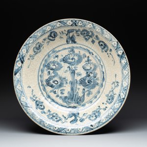 Four large Chinese Swatow blue and white dishes, Ming — foto 4