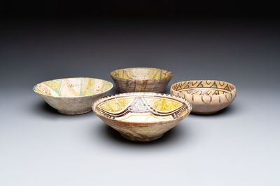 Four Nishapur pottery bowls, Iran, 10/11th C.