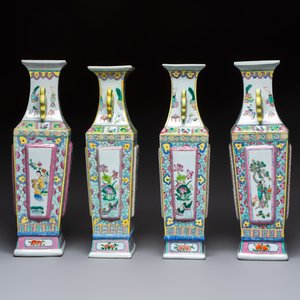 Four pairs of Chinese famille rose vases, 20th C. — photo 11