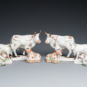 Four pairs of Dutch Delft cows, 18th C. — photo 1