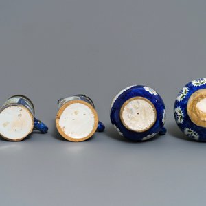 Four pewter-mounted Brussels faience jugs and a shaker, 18/19th C. — 照片 6