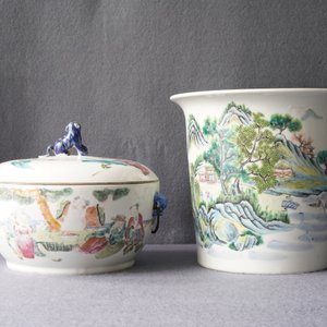 Four pieces of Chinese famille rose and grisaille porcelain, 19/20th C. — photo 15