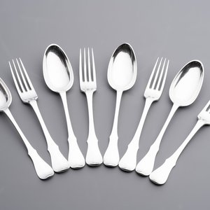 Four sets of silver spoons and forks, Ghent, dated (17)90 — photo 1