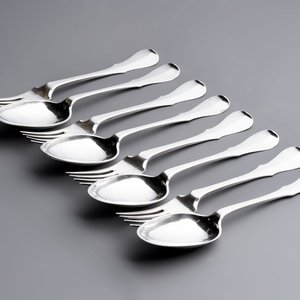 Four sets of silver spoons and forks, Ghent, dated (17)90 — photo 3