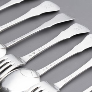 Four sets of silver spoons and forks, Ghent, dated (17)90 — photo 4