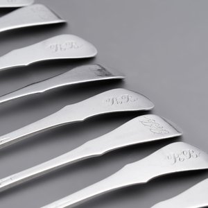 Four sets of silver spoons and forks, Ghent, dated (17)90 — photo 6