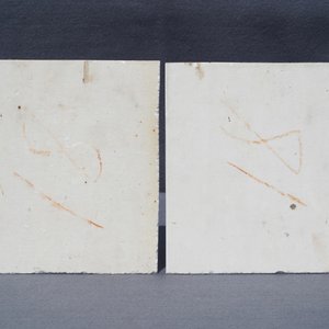 Four square Chinese qianjiang cai landscape plaques, 20th C. — 照片 28