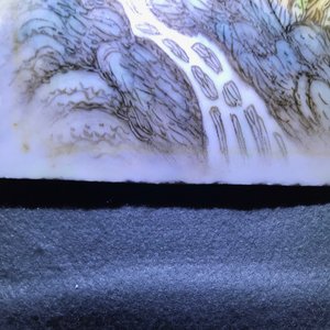 Four square Chinese qianjiang cai landscape plaques, 20th C. — 照片 7