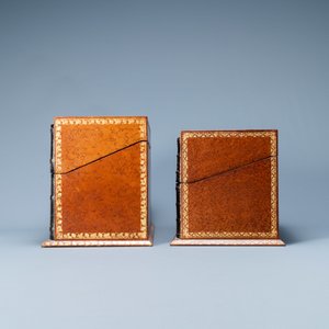 Four trompe-l'oeil storage boxes made from old book covers, France, 20th C. — photo 5