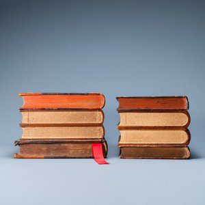 Four trompe-l'oeil storage boxes made from old book covers, France, 20th C. — photo 10