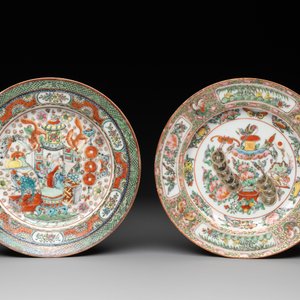 Four unusual Chinese Canton famille rose plates, 19/20th C. — 照片 2