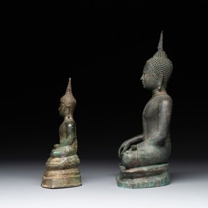 Four various Burmese bronze Buddhas, 15/17th C. — photo 3