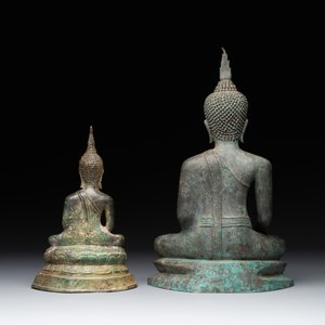 Four various Burmese bronze Buddhas, 15/17th C. — photo 4