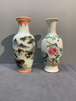 Four various Chinese famille rose vases, Qianlong mark, 20th C. — photo 1