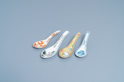 Four various Chinese spoons, 19/20th C.