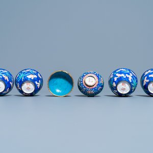 Four Vietnamese Phap Lam Hue enamel bowls and a box and cover, Minh Mang mark, 1820-1841 — 照片 7